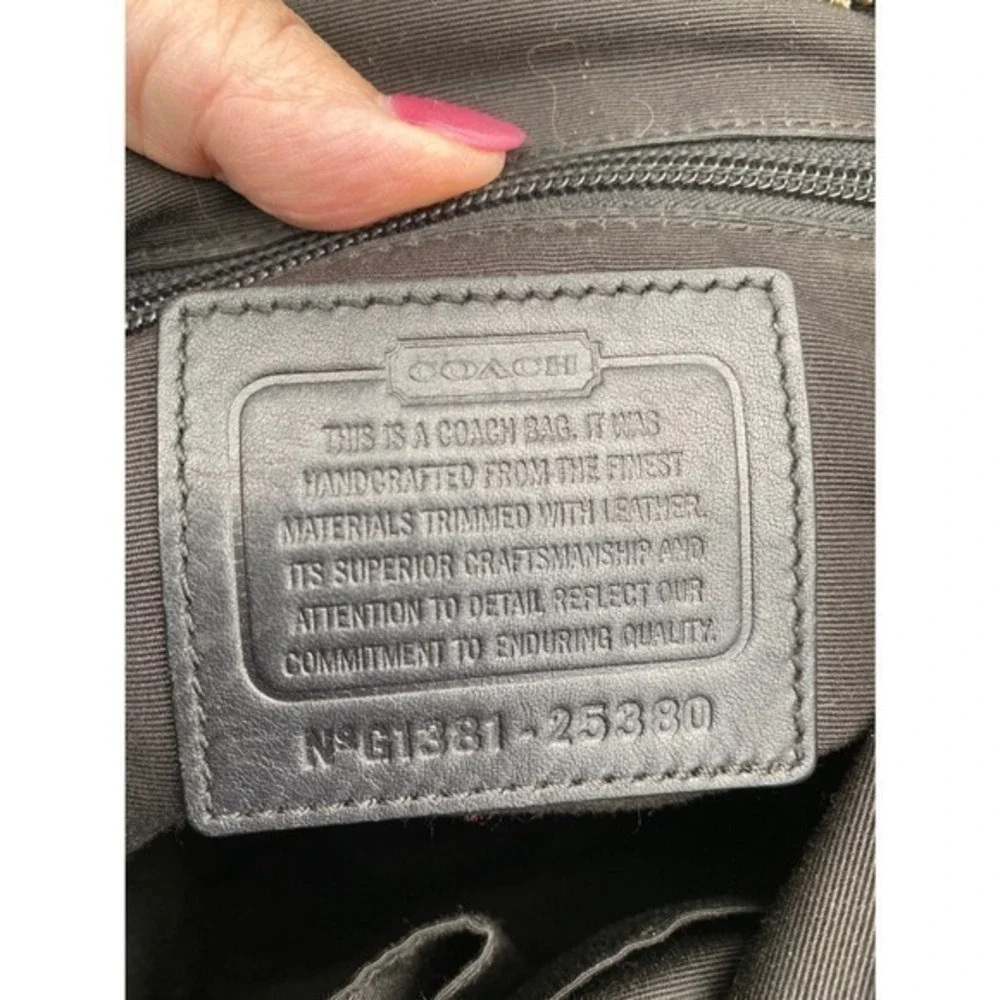 Coach Legacy Signature Duffle‎ Bag Black Jacquard Leather Shoulder Hobo Like New